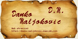 Danko Maljoković vizit kartica